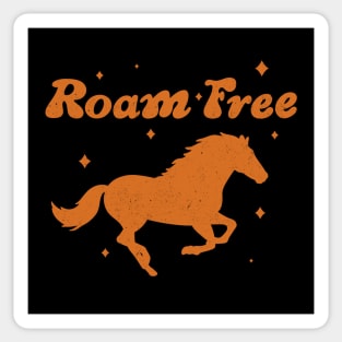 Roam Free Wild Horse Boho Retro 70s Sticker